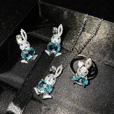 Copper Animal Artificial Gemstones Crystal Jewelry Sets