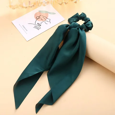 Knotted Ribbon Hair Scrunchies Satin Large Intestine Circle  Silky Scarf Hair Tie Lady Ponytail Wholesale Nihaojewelry