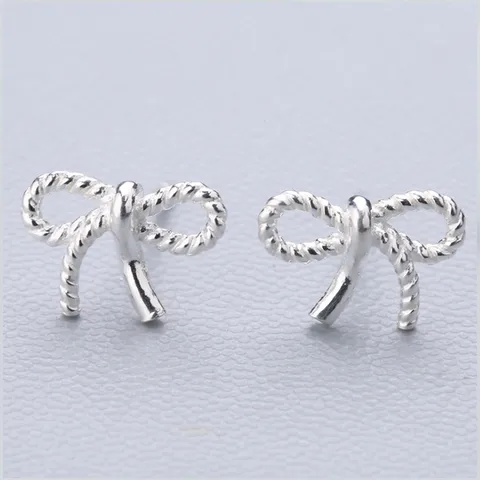 Fashion Pineapple Butterfly Bow Knot Silver Plated Plating Women's Ear Studs 1 Pair