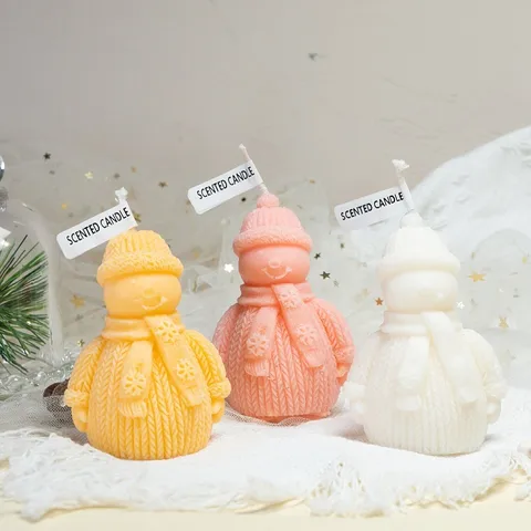 Christmas Fashion Snowman Soy Wax Daily Candle 1 Piece