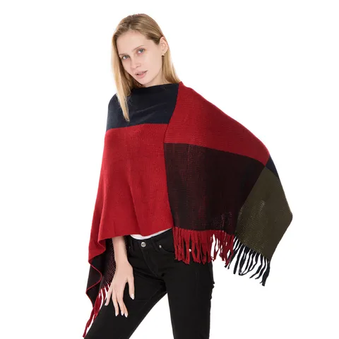 Women's Streetwear Lattice Imitation Cashmere Tassel Shawls