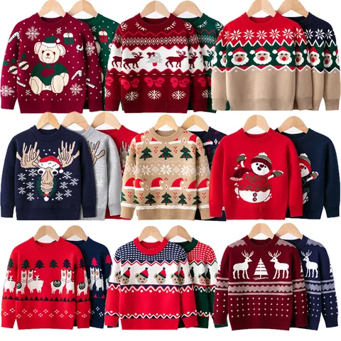 Christmas Fashion Christmas Tree Snowman Elk Polyacrylonitrile Fiber Hoodies & Knitwears