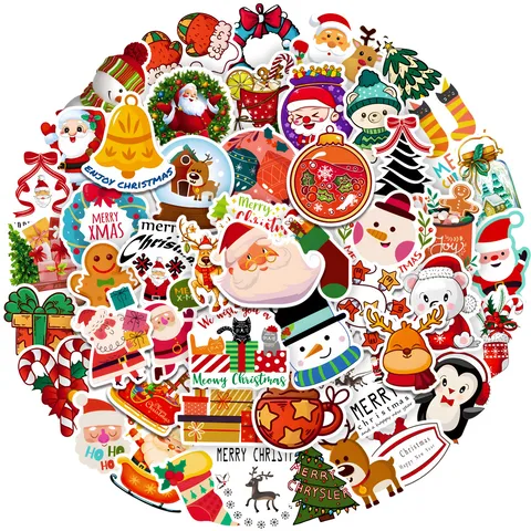 Cute Cartoon Christmas Decorative Graffiti Stickers 50 Pieces Wholesale