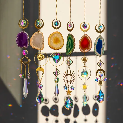 Fashion Crystal Rainbow Manufacturing Hanging Window Car Pendant