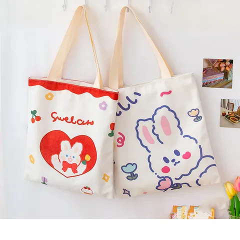 Women's Fashion Cartoon Letter Shopping Bags