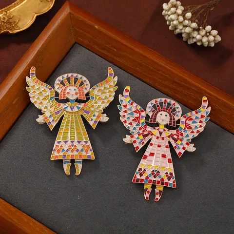 Retro Angel Alloy Enamel Women's Brooches