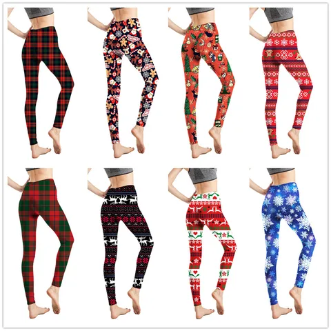 Simple Style Snowflake Spandex Polyester Ankle-length Leggings