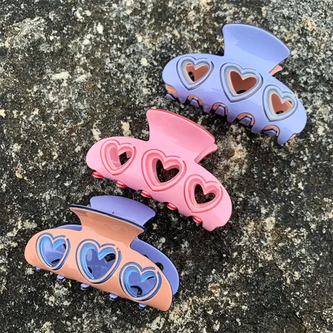 Sweet Heart Shape Pvc Hair Claws