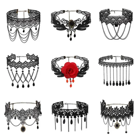 1 Piece  Style Polka Dots Tassel Arylic Lace Plating Women's Choker