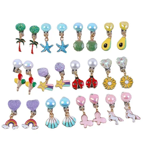 1 Pair Fashion Cartoon Alloy Plating Kid's Drop Earrings Ear Clips