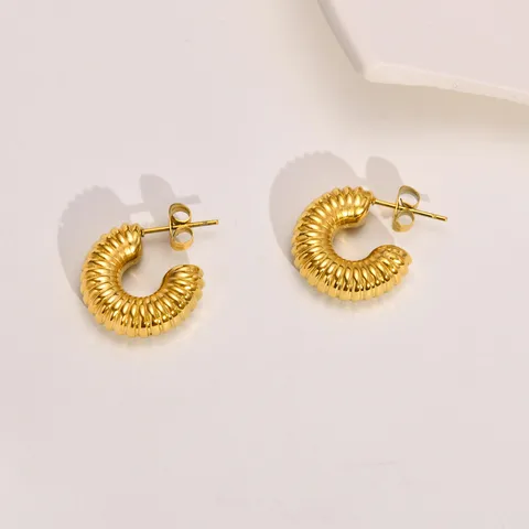 1 Pair Retro C Shape Plating 201 Stainless Steel Stainless Steel Earrings