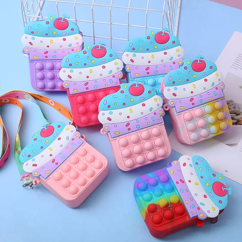 Women's Ice Cream Silica Gel Zipper Kids Wallets