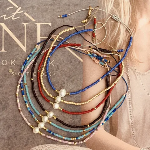 Beach Geometric Alloy Seed Bead Rope Wholesale Beaded Bracelets