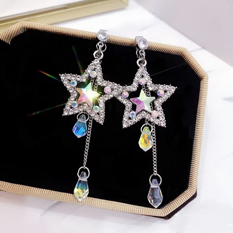 1 Set Elegant Princess Glam Geometric Star Plating Alloy No Inlaid Drop Earrings