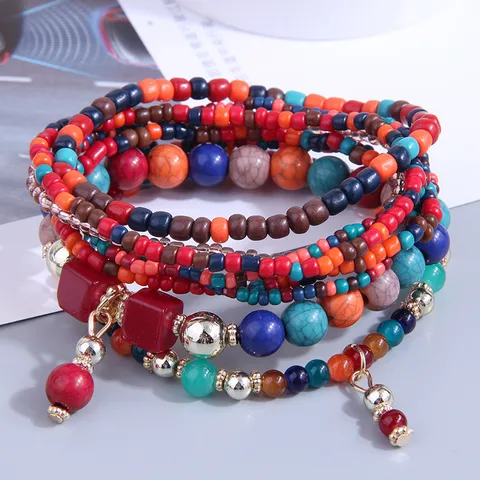 Nordic Style Fashion Ethnic Style Plastic Wholesale Beaded Bracelets