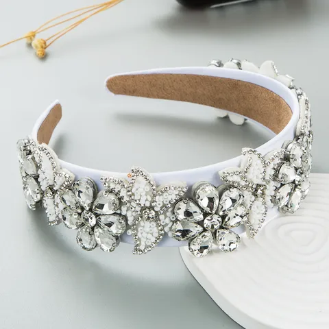 New Fashionable Fabric Rhinestone Headband Women's Retro Baroque Bright Hair Accessories