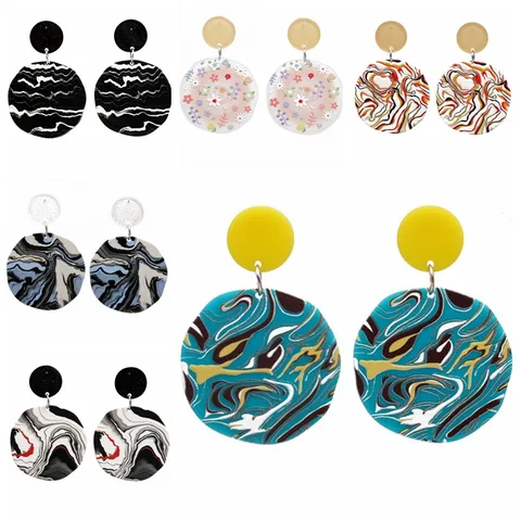 Women's Men's Fashion Geometric Acrylic Earrings No Inlaid Drop Earrings