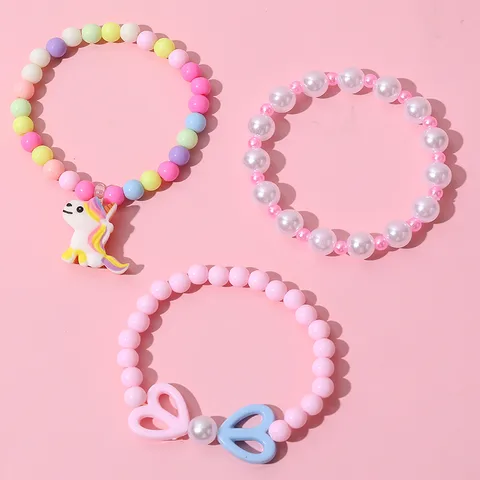 Heart Shape Plastic/Resin Handmade No Inlaid None Kids Bracelets