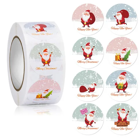 8 Patterns Santa Claus Stickers Adhesive Label Wholesale