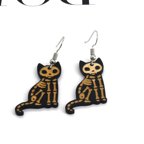 Simple Style Cat Resin Drop Earrings