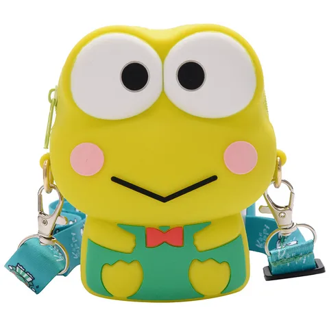 Kid's Small Rubber Cartoon Cute Zipper Crossbody Bag