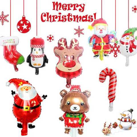 Christmas Santa Claus Snowman Elk Aluminum Film Party Balloon