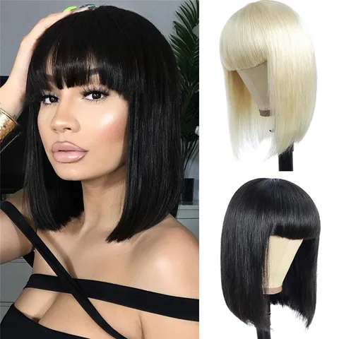 Women's Fashion Street High-temperature Fiber Air Bangs Short Straight Hair Wigs