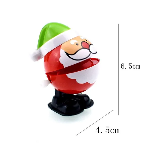 Novelty Funny Winding Clockwork Winding Jumping Open Mouth Santa Claus Christmas Small Gift Toy