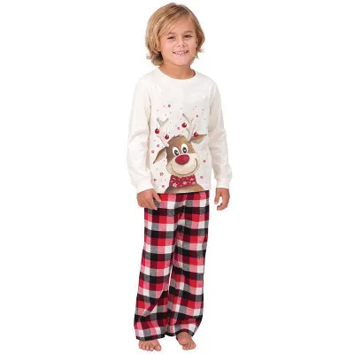 Casual Elk Cotton Blend Printing Pants Sets Casual Pants Hoodie Family Matching Outfits