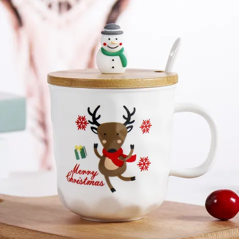 Christmas Christmas Cartoon Ceramics Mug 1 Set