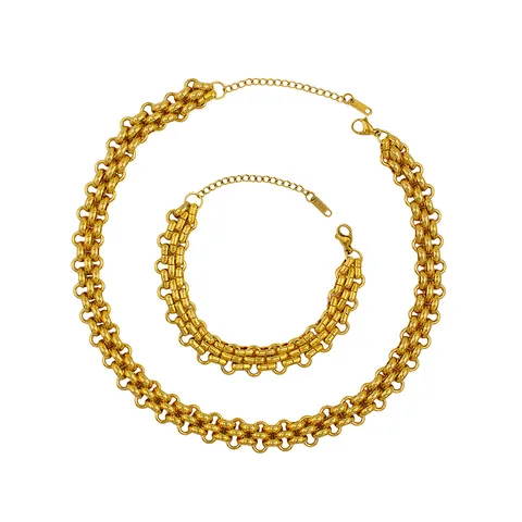 Simple Style Geometric 18K Gold Plated 304 Stainless Steel Wholesale Chain Necklaces