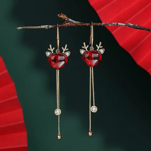 Fashion Christmas Tree Snowman Snowflake Alloy Enamel Rhinestones Women's Drop Earrings Ear Studs 1 Pair