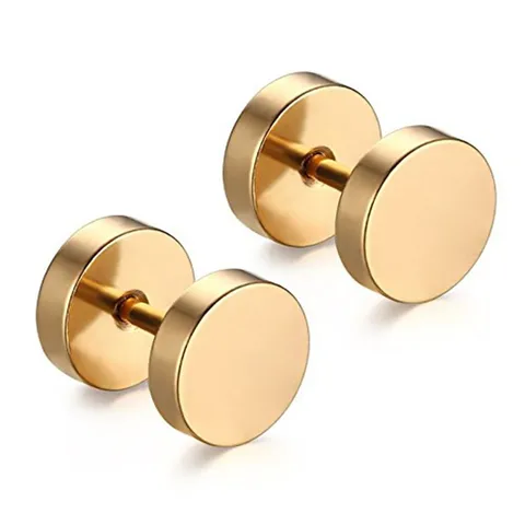 1 Piece Simple Style Round Plating Stainless Steel Earrings