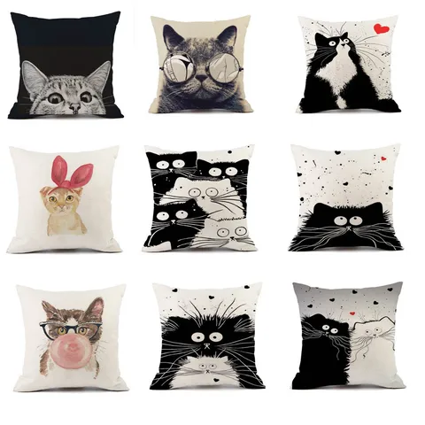 Cute Animal Cat Blended Pillow Cases