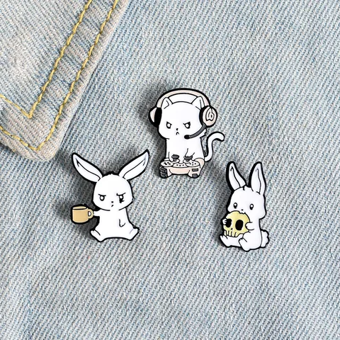 Fashion Rabbit Animal Alloy Enamel Unisex Brooches