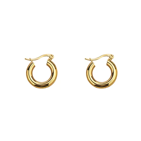 1 Pair Retro Classic Style Commute Circle Plating Titanium Steel 18k Gold Plated Earrings