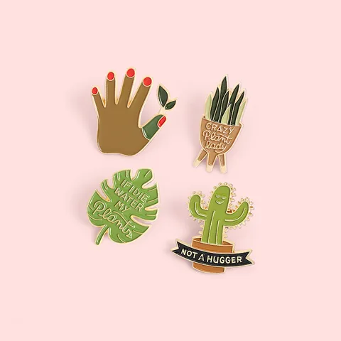 Fashion Cactus Plant Alloy Stoving Varnish Unisex Brooches