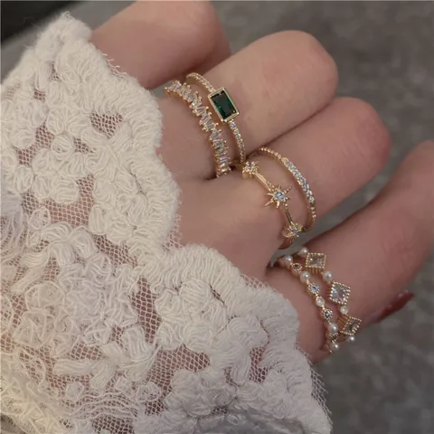 1 Piece Sweet Star Metal Plating Metal Zircon Women's Open Ring