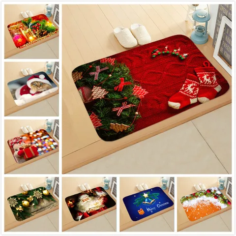 Christmas Vacation Cartoon Flannel Fabric Floor Mat