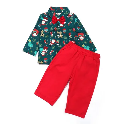 Christmas Cute Animal Abstract Cotton Boys Clothing Sets