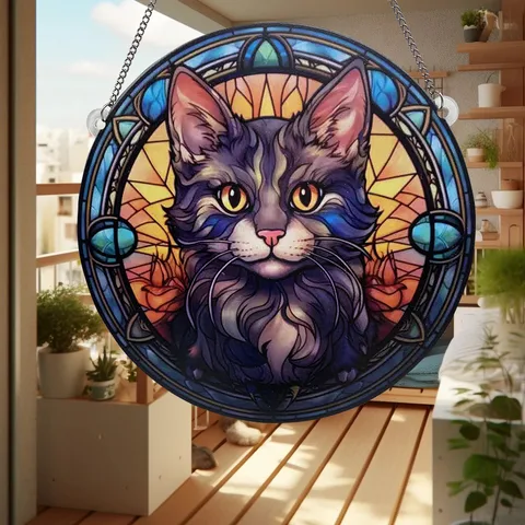 Cute Artistic Cat Arylic Pendant Artificial Decorations