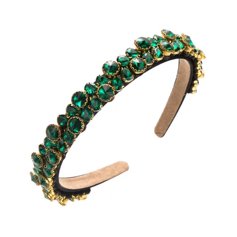 Women's Retro Baroque Style Geometric Alloy Cloth Inlay Rhinestones Hair Band