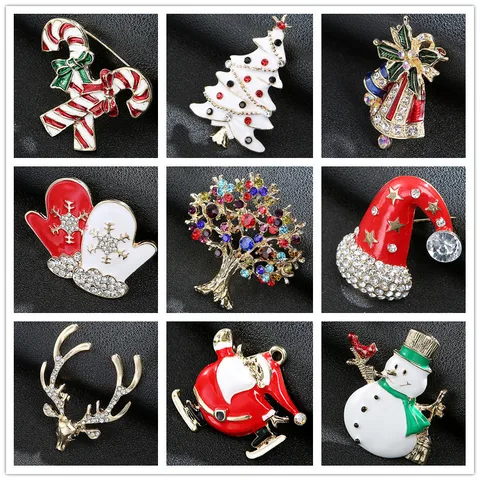 Cute Christmas Hat Santa Claus Elk Alloy Plating Men's Brooches