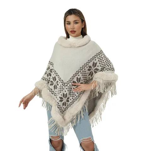 Women's Streetwear Geometric Imitation Cashmere Tassel Shawl