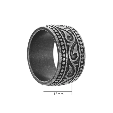 Retro Geometric 304 Stainless Steel Polishing Plating Black Plated Men'S Rings