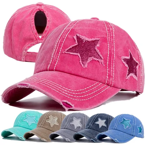 Unisex Streetwear Star Curved Eaves Baseball Cap