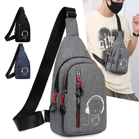 Men's Streetwear Cartoon Nylon Waterproof Waist Bags