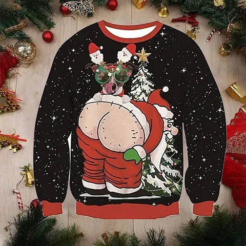 Unisex Hoodies Long Sleeve Printing Christmas Santa Claus