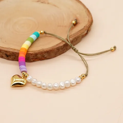 Modern Style Classic Style Geometric Heart Shape Mixed Materials Soft Clay Women's Bracelets