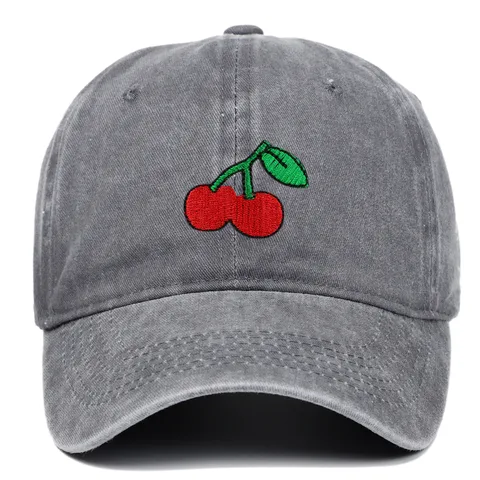 Unisex Simple Style Fruit Embroidery Curved Eaves Baseball Cap